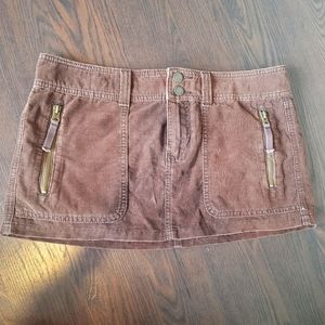 Abercrombie & Fitch Brown Corduroy Mini Skirt